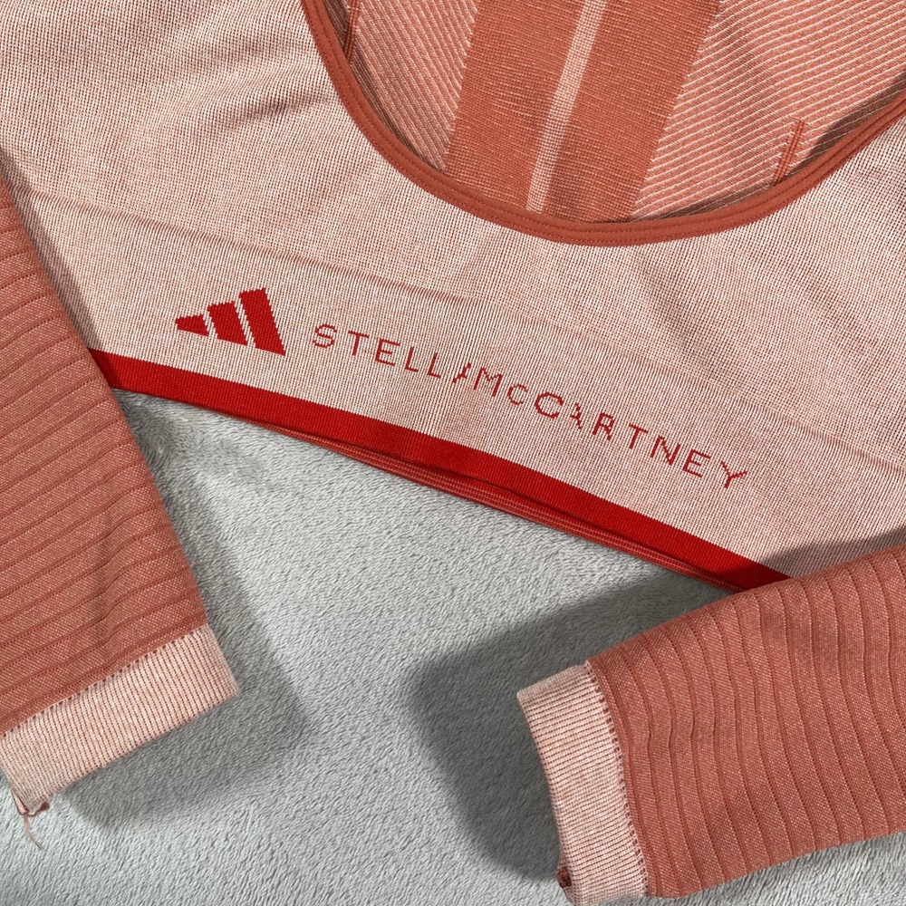 Adidas Stella McCartney True Strength Seamless Crop Top Red Women's Size Medium - Picture 4 of 9